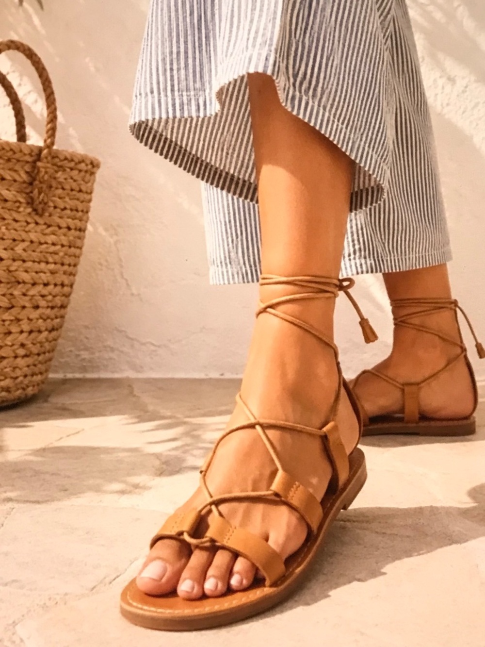 MADEWELL Gladiator Lace Up Sandals Tan Women’s Size 9